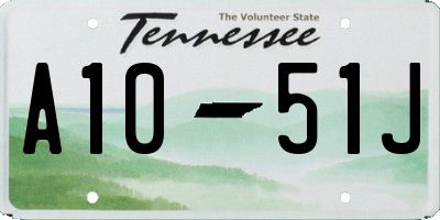 TN license plate A1051J