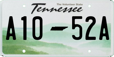 TN license plate A1052A