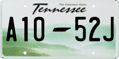TN license plate A1052J