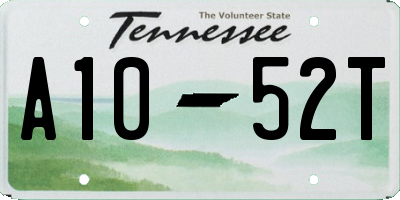 TN license plate A1052T