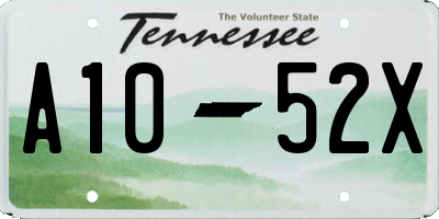 TN license plate A1052X