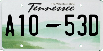 TN license plate A1053D