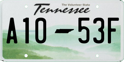 TN license plate A1053F