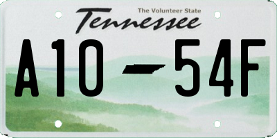 TN license plate A1054F