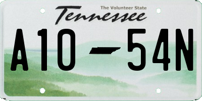 TN license plate A1054N