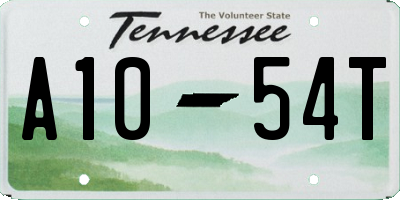 TN license plate A1054T