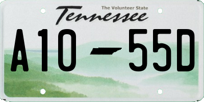 TN license plate A1055D