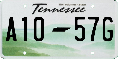 TN license plate A1057G