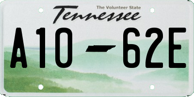 TN license plate A1062E