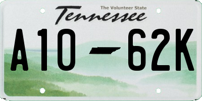 TN license plate A1062K