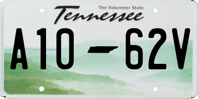 TN license plate A1062V