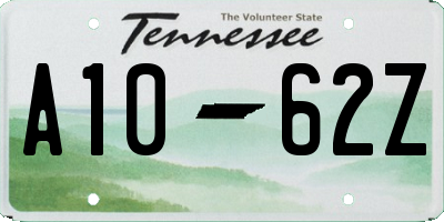 TN license plate A1062Z