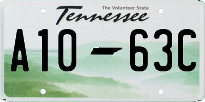 TN license plate A1063C