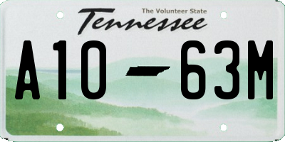 TN license plate A1063M