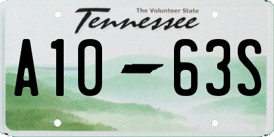 TN license plate A1063S