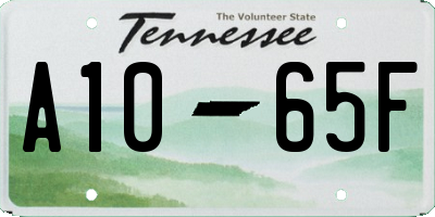 TN license plate A1065F