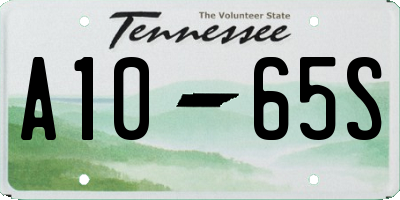 TN license plate A1065S