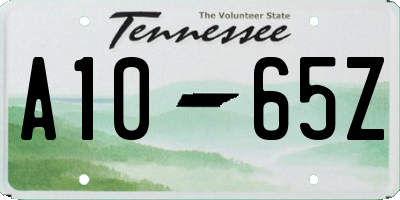 TN license plate A1065Z