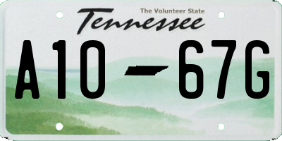 TN license plate A1067G
