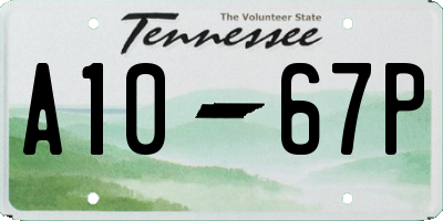 TN license plate A1067P