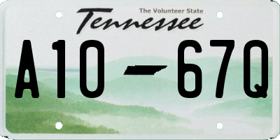 TN license plate A1067Q