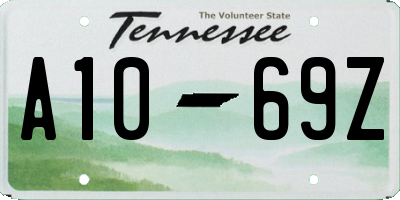 TN license plate A1069Z