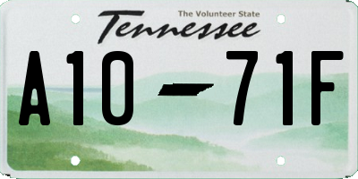 TN license plate A1071F