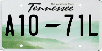 TN license plate A1071L