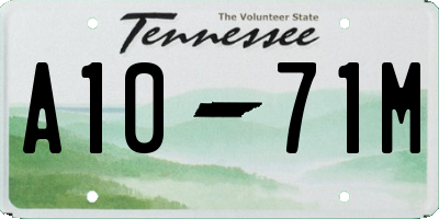 TN license plate A1071M