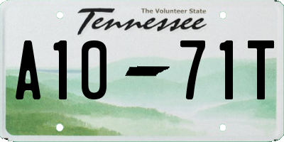 TN license plate A1071T