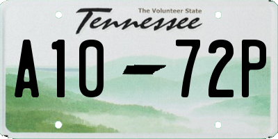 TN license plate A1072P