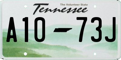 TN license plate A1073J