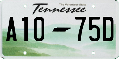 TN license plate A1075D