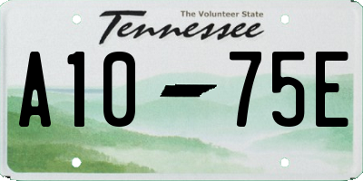 TN license plate A1075E