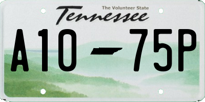 TN license plate A1075P