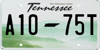 TN license plate A1075T