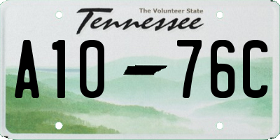 TN license plate A1076C