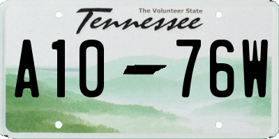 TN license plate A1076W