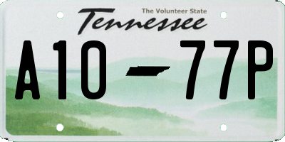 TN license plate A1077P