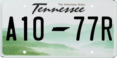 TN license plate A1077R