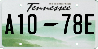TN license plate A1078E