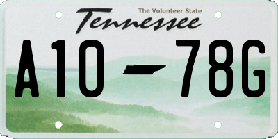 TN license plate A1078G