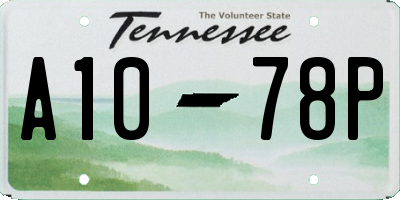 TN license plate A1078P