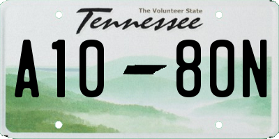 TN license plate A1080N