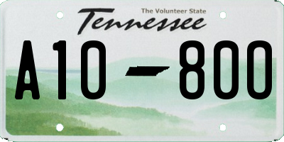 TN license plate A1080O