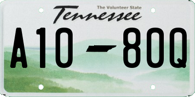 TN license plate A1080Q