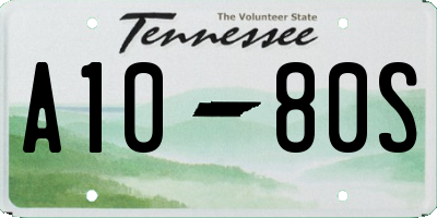 TN license plate A1080S