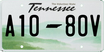 TN license plate A1080V