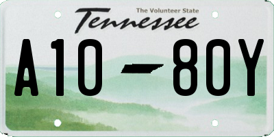 TN license plate A1080Y