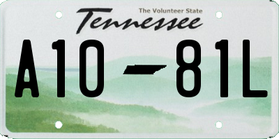 TN license plate A1081L